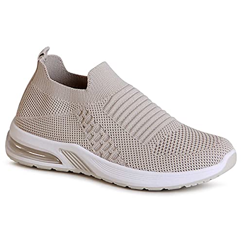 topschuhe24 2072 Damen Plateau Sneaker Light Slipper, Farbe:Beige, Größe:37 EU von topschuhe24