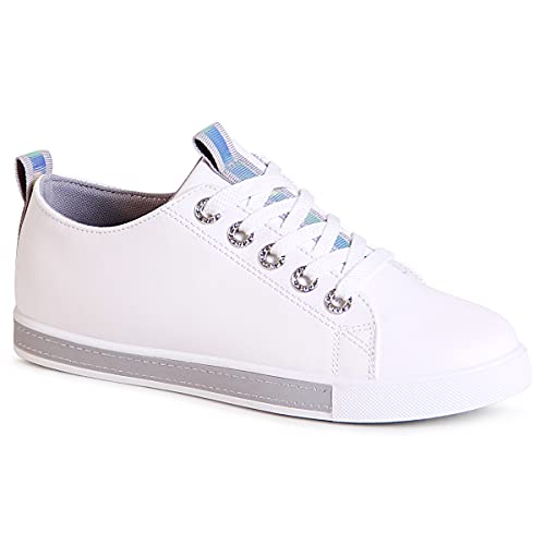 topschuhe24 2073 Damen Plateau Sneaker Halbschuhe, Farbe:Grau, Größe:37 EU von topschuhe24