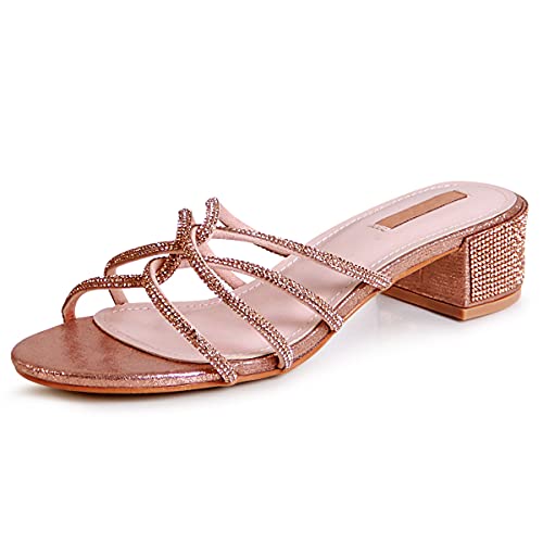 topschuhe24 2105 Damen Sandaletten Pantoletten Glitzer, Farbe:Gold, Größe:40 EU von topschuhe24