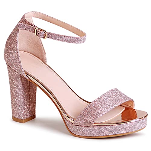 topschuhe24 2178 Damen Glitzer Riemchen Sandaletten, Farbe:Rose Gold 2178, Größe:37 EU von topschuhe24