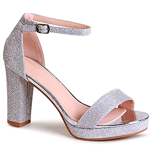 topschuhe24 2178 Damen Glitzer Riemchen Sandaletten, Farbe:Silber 2178, Größe:36 EU von topschuhe24