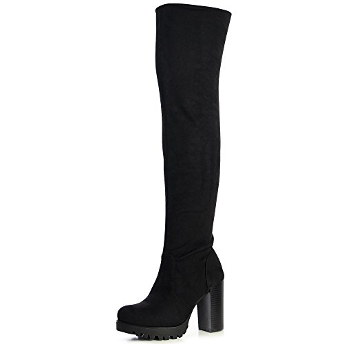 topschuhe24 2211 Damen Overknee Stiefel Stretch, Farbe:Schwarz 2211, Größe:36 EU von topschuhe24