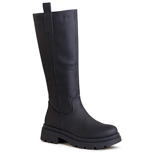 topschuhe24 2252 Damen Plateau Stiefel, Farbe:Schwarz, Größe:37 EU von topschuhe24