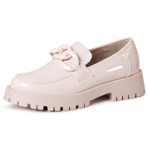 topschuhe24 2327 Damen Lack Halbschuhe Plateau Slipper, Farbe:Beige 2327, Größe:39 EU von topschuhe24