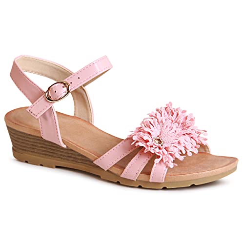 topschuhe24 2508 Damen Keilabsatz Sandalen Riemchen Sandaletten, Farbe:Rosa, Größe:40 EU von topschuhe24