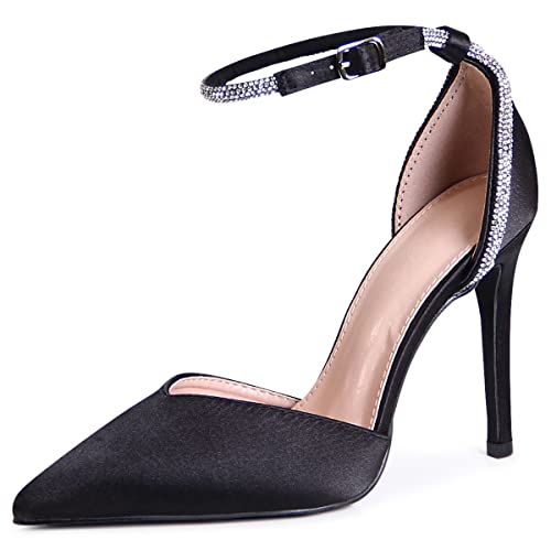 topschuhe24 2652 Damen Spitze Pumps High Heels Glitzer, Farbe:Schwarz, Größe:39 EU von topschuhe24