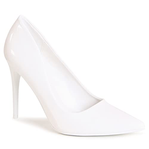 topschuhe24 2664 Damen Spitze Lack Pumps High Heels, Farbe:Weiß, Größe:37 EU von topschuhe24
