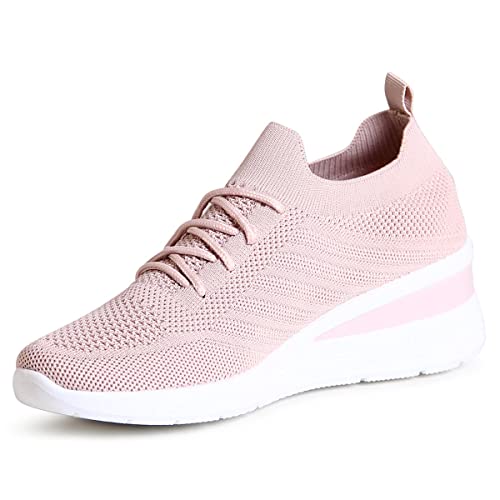 topschuhe24 2706 Damen Keil Sneaker Light Slipper, Farbe:Rosa, Größe:39 EU von topschuhe24