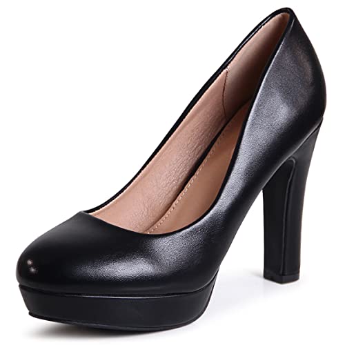 topschuhe24 2708 Damen Basic Pumps Plateau High Heels, Farbe:Schwarz, Größe:36 EU von topschuhe24