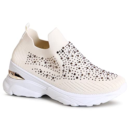 topschuhe24 2734 Damen Plateau Sneaker Glitzer Light Slipper, Farbe:Beige, Größe:36 EU topschuhe24 2734 Damen Plateau Sneaker Glitzer Light Slipper, Farbe:Beige, Größe:36 EU von topschuhe24
