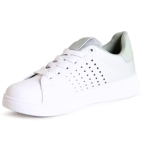 topschuhe24 2736 Damen Sneaker Skater Turnschuhe Farbverlauf, Farbe:Grün, Größe:39 EU von topschuhe24