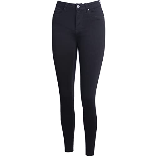 topschuhe24 2744 Damen Skinny Jeans Hose High Waist, Farbe:Schwarz, Größe:36 EU von topschuhe24