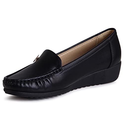 topschuhe24 2754 Damen Keilabsatz Pumps Komfort Slipper, Farbe:Schwarz, Größe:39 EU von topschuhe24