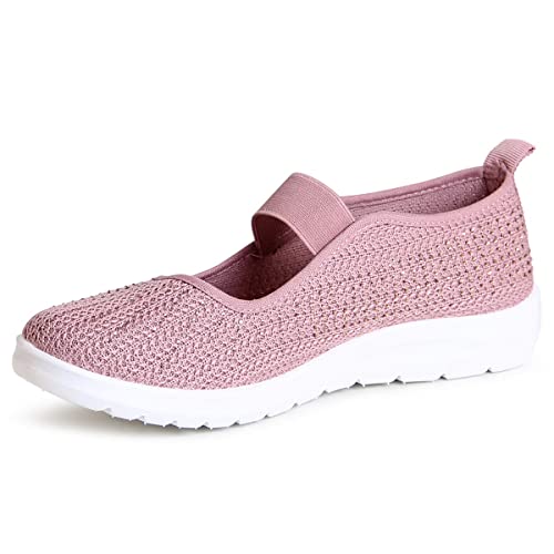 topschuhe24 2759 Damen Halbschuhe Sportliche Glitzer Ballerina, Farbe:Rosa, Größe:39 EU von topschuhe24