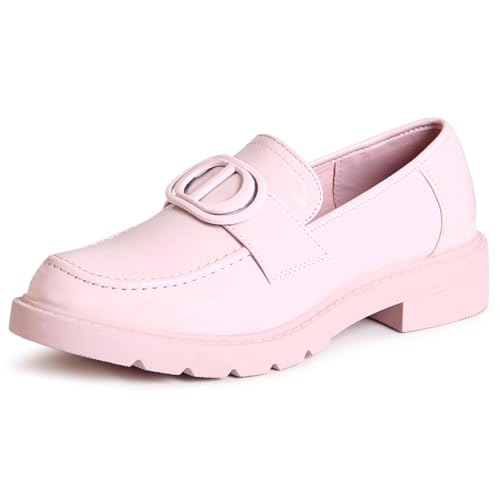 topschuhe24 2783 Damen Lack Halbschuhe Plateau Slipper, Farbe:Rosa, Größe:39 EU von topschuhe24