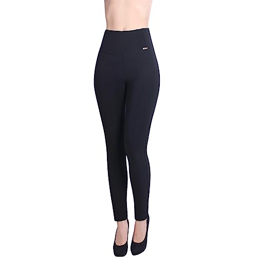 topschuhe24 2808 Damen Skinny Stoffhose Jeggings High Waist, Farbe:Schwarz, Größe:L/XL von topschuhe24