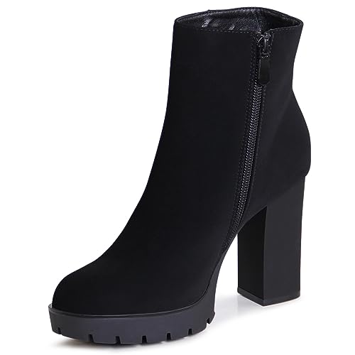 topschuhe24 2844 Damen Velours Stiefeletten Ankle Boots Glitzer, Farbe:Schwarz, Größe:36 EU von topschuhe24