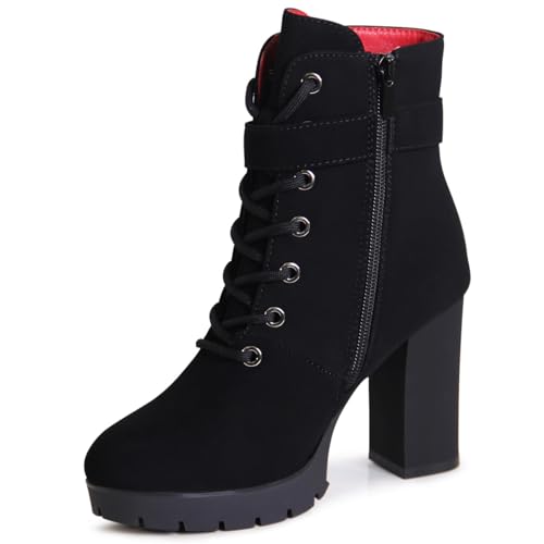 topschuhe24 2896 Damen Plateau Stiefeletten Velours Boots Glitzer, Farbe:Schwarz, Größe:39 EU von topschuhe24