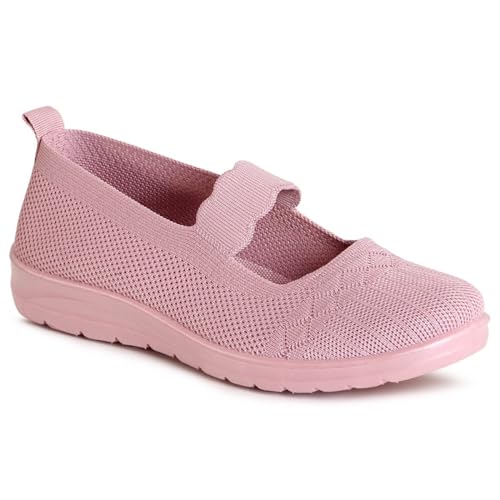 topschuhe24 3081 Damen Halbschuhe Sportliche Keilabsatz Ballerina, Farbe:Rosa, Größe:38 EU von topschuhe24