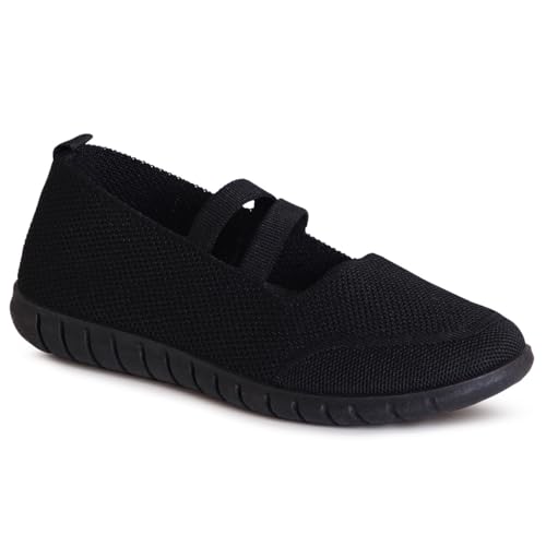 topschuhe24 3082 Damen Halbschuhe Sportliche Ballerina, Farbe:Schwarz, Größe:37 EU von topschuhe24