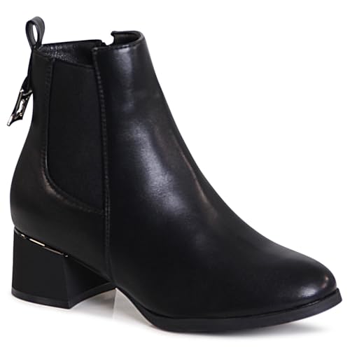 topschuhe24 3101 Damen Stiefeletten Ankle Boots, Farbe:Schwarz, Größe:38 EU von topschuhe24