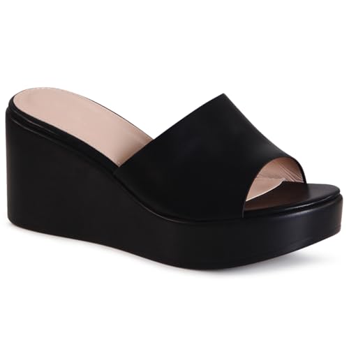 topschuhe24 3163 Damen Keilabsatz Sandalen XXL Plateau, Farbe:Schwarz, Größe:36 EU von topschuhe24