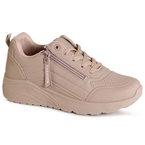 topschuhe24 3185 Damen Plateau Sneaker, Farbe:Mokka, Größe:40 EU von topschuhe24