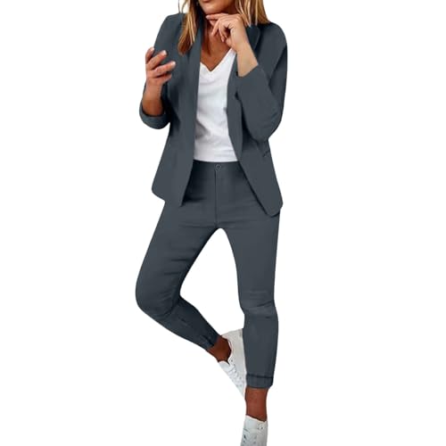 topuersaiv Hosenanzug Damen Elegant 2 Teilig Hosenanzug Langarm Business Anzug Set Zweiteiler Einfarbig Blazer Hose Festlich Lange Hosenanzüge Sportlich Slimfit Streetwear Baumwolle Freizeitanzug topuersaiv Hosenanzug Damen Elegant 2 Teilig Hosenanzug Langarm Business Anzug Set Zweiteiler Einfarbig Blazer Hose Festlich Lange Hosenanzüge Sportlich Slimfit Streetwear Baumwolle Freizeitanzug von topuersaiv
