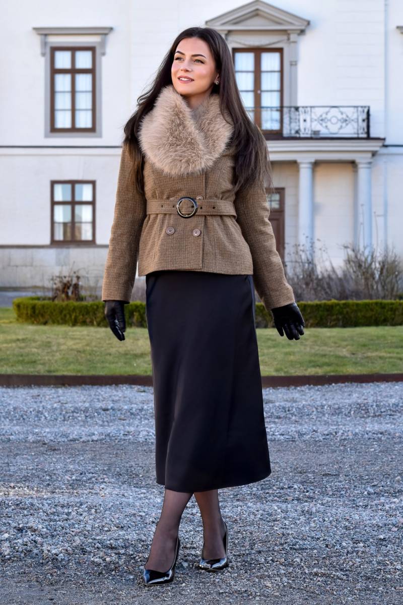 Taylor Karo-Jacke in Braun von topvintage boutique collection