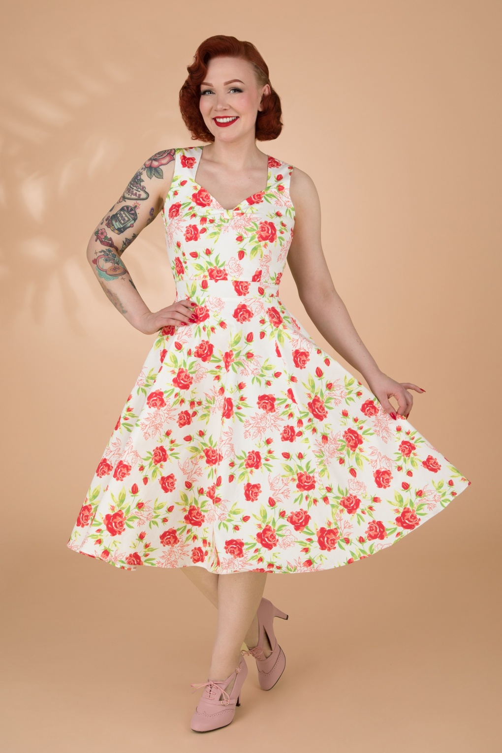 TopVintage exklusiv ~ Eliane Rose Swing Kleid in Weiß von topvintage boutique collection