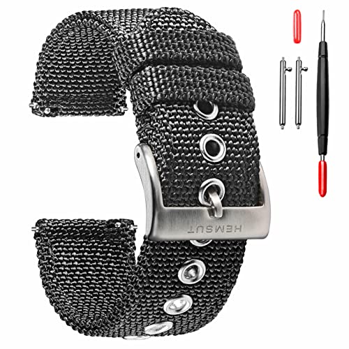 torbollo Nylon gewebtes Uhrenarmband, Männer Uhrenarmbänder für klassische Uhr, 18mm 20mm 22mm 24mm Schnellspanner robustes Ersatz Uhrenarmband für Frauen von torbollo