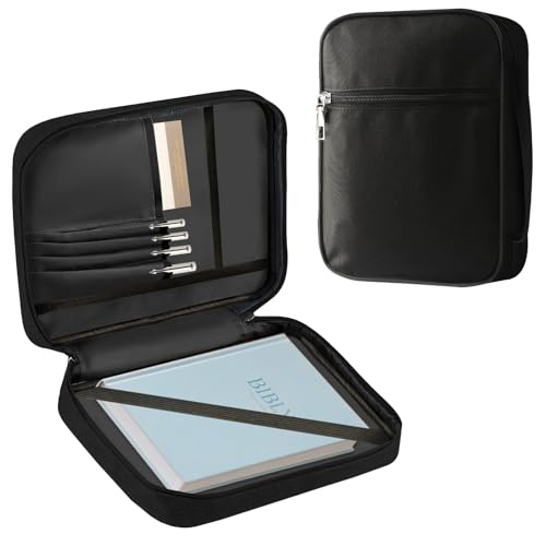 toresper Bibelhülle für Männer und Frauen, Bibelhalter, Büchertasche, Kirchentasche, Bibelschutz mit Griff und Reißverschlusstasche, Schwarz toresper Bibelhülle für Männer und Frauen, Bibelhalter, Büchertasche, Kirchentasche, Bibelschutz mit Griff und Reißverschlusstasche, Schwarz von toresper