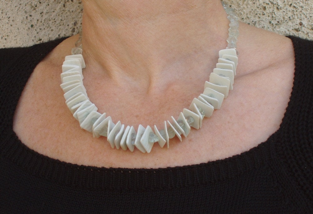 Porzellan Halskette Calcit Halbedelsteine Porzellan Silber Herbst Winter Hochzeit Italian Fashion Porzellan Halskette Calcit Halbedelsteine Porzellan Silber Herbst Winter Hochzeit Italian Fashion von toscAnna