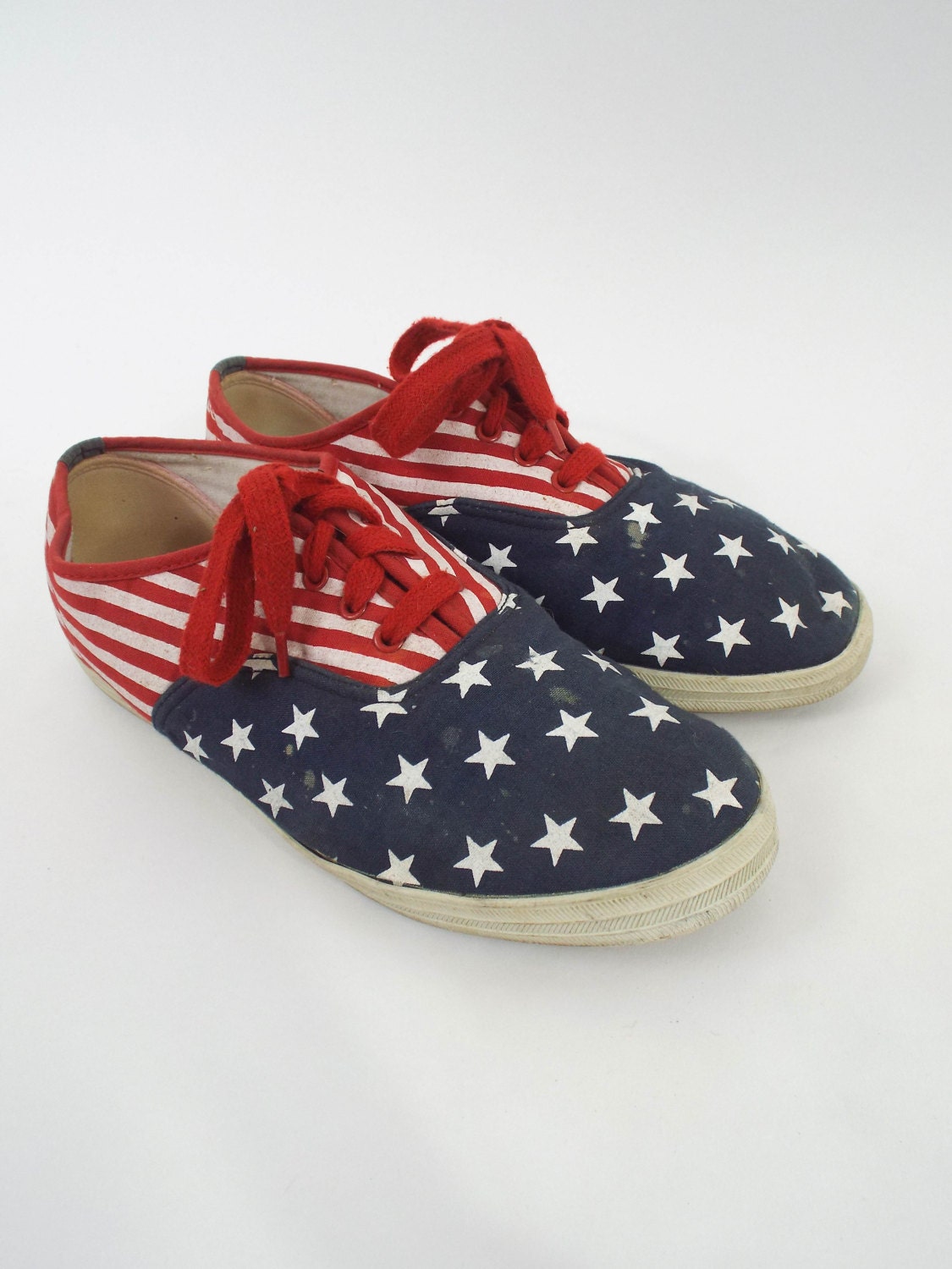 Vintage 90Er Jahre American Flag Print Plimsolls Größe 8, 5 Vintage 90Er Jahre American Flag Print Plimsolls Größe 8, 5 von totalrecallvintage