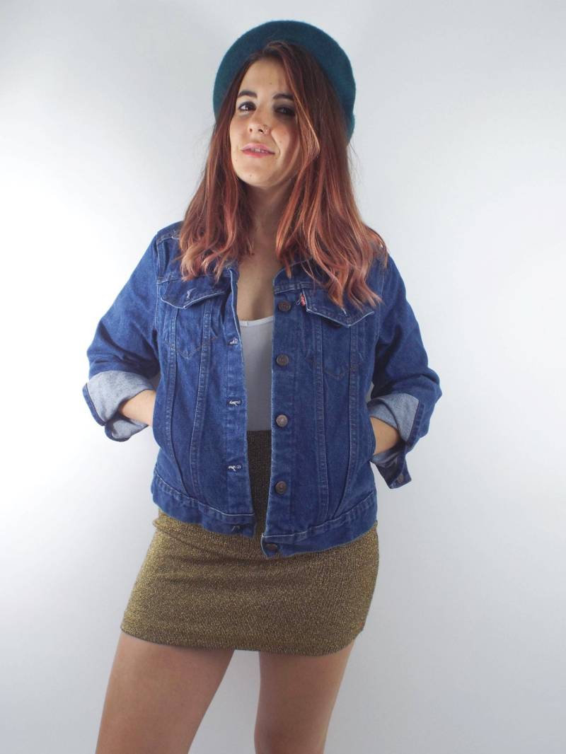 Vintage 90Er Jahre Dark Wash Levi Den Denim Jacke Vintage 90Er Jahre Dark Wash Levi Den Denim Jacke von totalrecallvintage