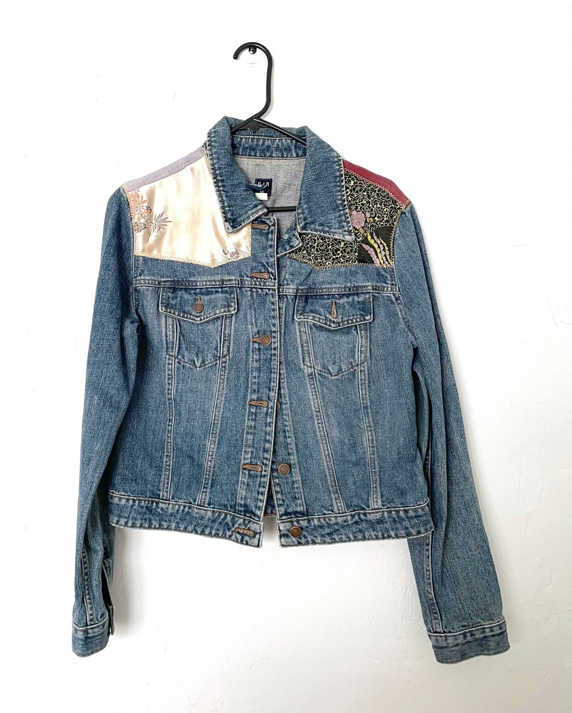 Vintage 90Er Patchwork Design Medium Wash Denim Jacke Vintage 90Er Patchwork Design Medium Wash Denim Jacke von totalrecallvintage