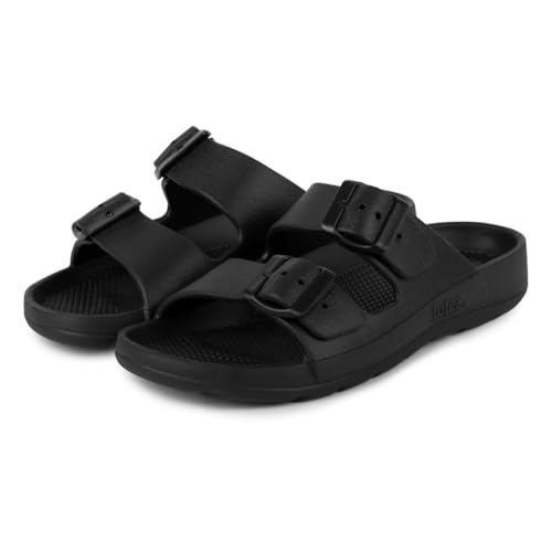 Totes Solbounce Adj Damen-Sandalen mit doppelter Schnalle, Schwarz , 40 EU von Totes