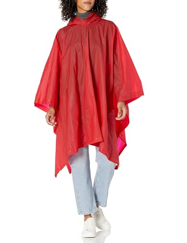 totes Erwachsene Regenponcho, Rot/Ausflug, einfarbig (Getaway Solids), Einheitsgröße von totes