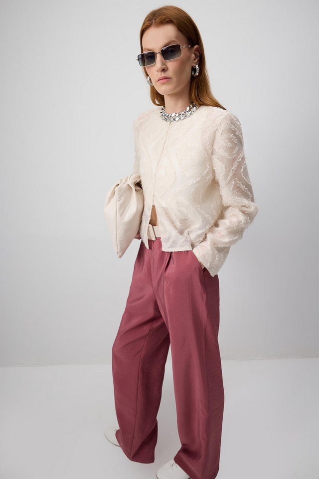 touche prive 5-Pocket-Jeans Plissierte Hose mit hohem Bund von touche prive