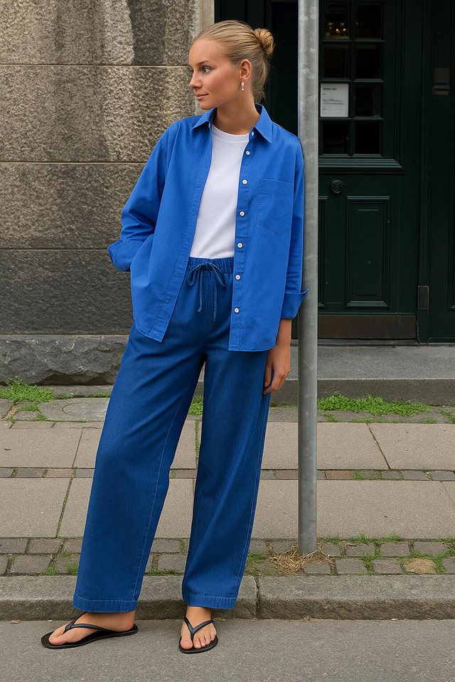 touche prive 5-Pocket-Jeans HOSE MIT WEITEM BEIN IM DENIM-EFFEKT von touche prive