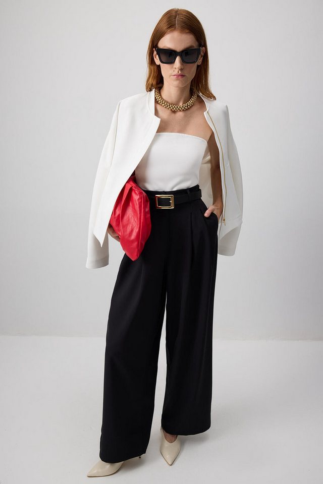 touche prive 5-Pocket-Jeans Hose aus Crêpe mit Falten von touche prive