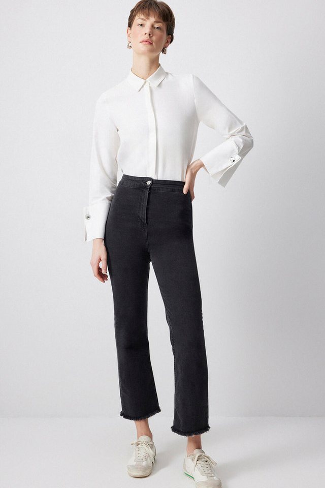touche prive 5-Pocket-Jeans Jeanshose mit Fransenbündchen von touche prive