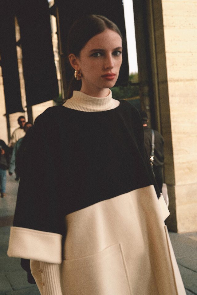 touche prive Blusenponcho CACHET-PONCHO IN KONTRASTFARBE von touche prive