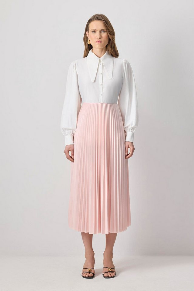 touche prive Zipfelrock Elastisch Taille Maxi Faltenrock Damen, Elegant Plissierte Rock von touche prive