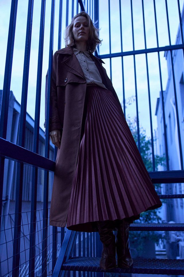 touche prive Zipfelrock Elastisch Taille Maxi Faltenrock Damen, Elegant Plissierte Rock von touche prive