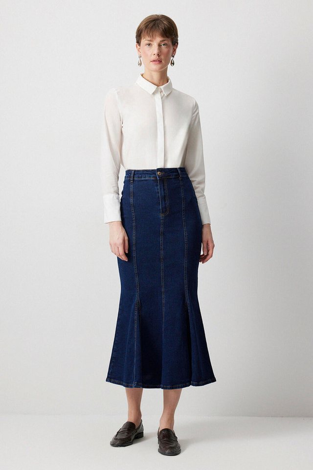 touche prive Faltenrock JEANSROCK MIT FISCHLINIE von touche prive