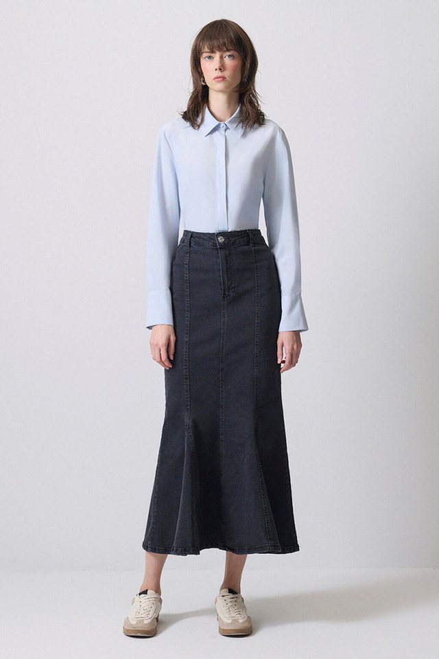 touche prive Faltenrock JEANSROCK MIT FISCHLINIE von touche prive