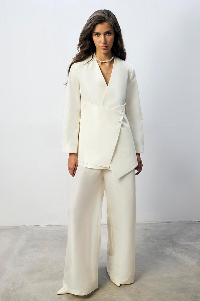 touche prive Fleeceweste ASYMMETRISCHES JACKEN- UND HOSENSET MIT KNOPFDETAILS von touche prive