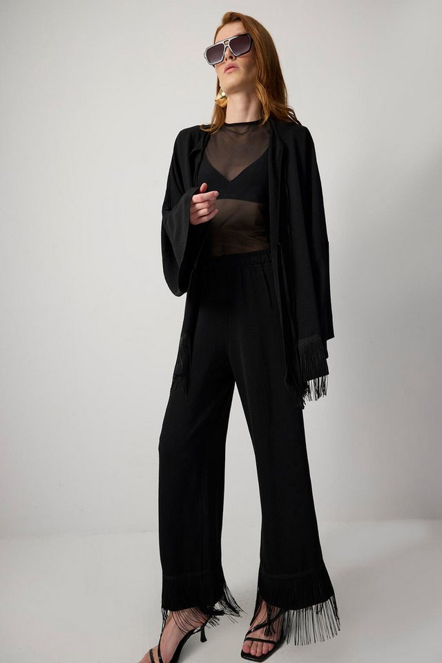 touche prive Fleeceweste Set aus Jacke und Hose mit Quasten von touche prive