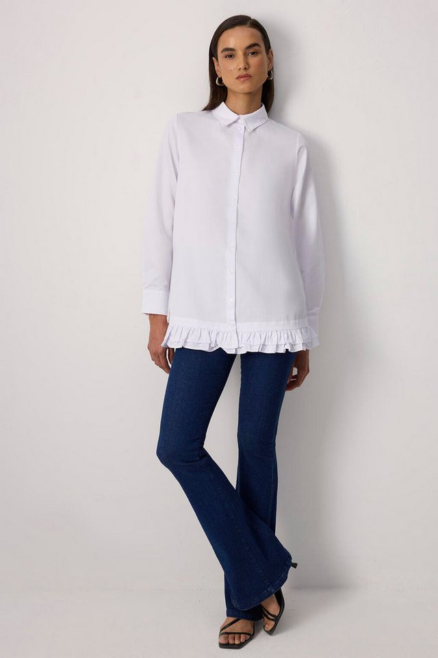 touche prive Hemdbluse BLUSE MIT GERÜSCHTEM SAUM von touche prive